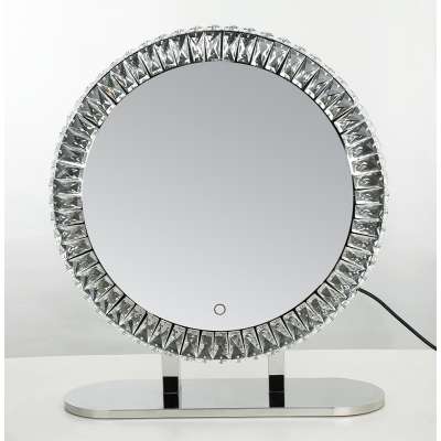 New Fashion Round Shape Desktop Crystal Makeup Mirror