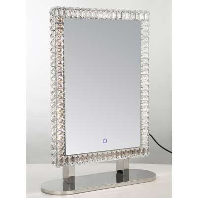 Rectangle Shape Desktop LED Crystal Vanity Mirror For Makeup Using