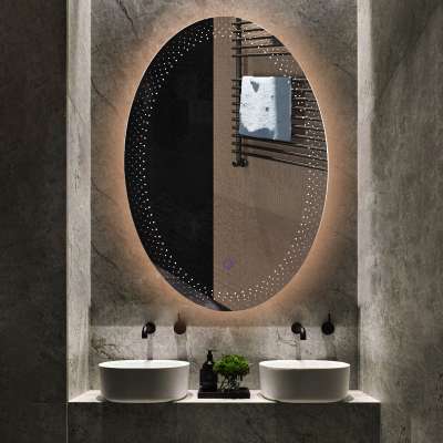 2020 Hot Sale Oval Design Hotel Frameless Illuminated Bathroom Vanity Wall LED Lighted Mirror