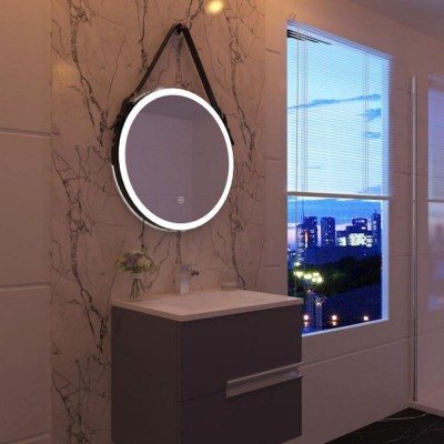 2020 Popular Design Round Style Customized LED Smart Bathroom Vanity Mirror With Demister