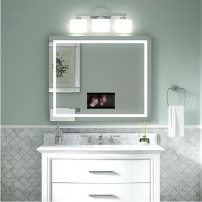 Stainless Steel Frame LED Light Smart Bathroom mirror