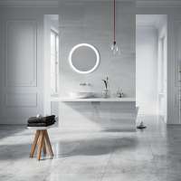 Beautme Aluminum Frame Round Waterproof Wall Bathroom Mirror with light