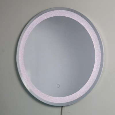 2020 Hot Sale Elegant Design Bathroom Modern Large Size Round Decorative Mirrors With Crystal Frosted Lighting